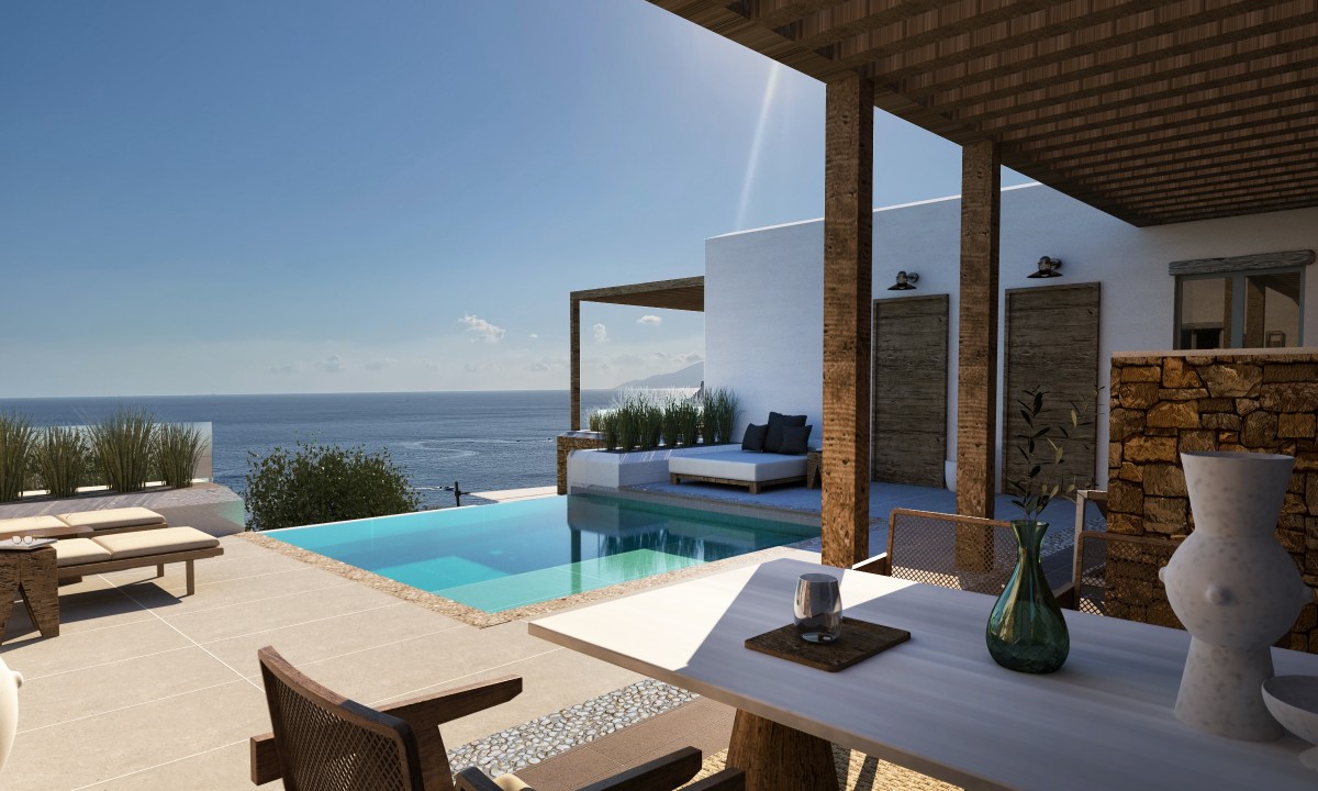 A lifetime experience of infinite blue awaits you at the new Ios Grand Pool Suites